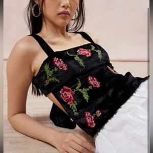 Urban outfitters velvet tie back tank